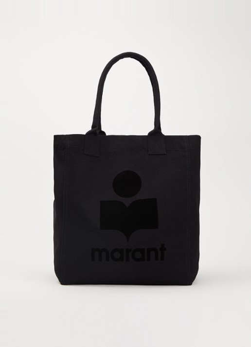 Isabel Marant Yenky shopper van canvas met logo - voorkant 6 zwart