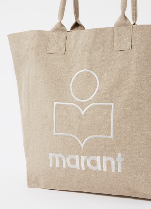 Isabel Marant Yenky shopper van canvas met logoborduring - detail 6 beige
