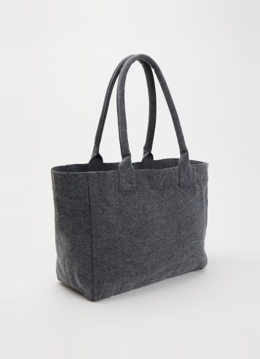Isabel Marant Yenky shopper van canvas met logoborduring - achterkant antraciet