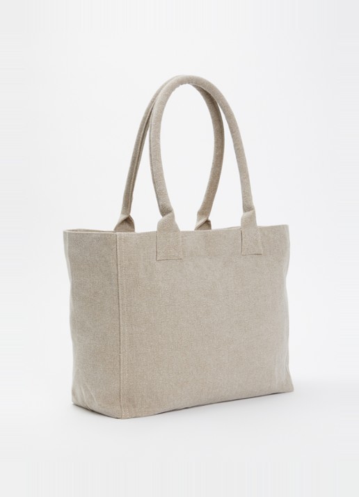 Isabel Marant Yenky shopper van canvas met logoborduring - achterkant 6 beige