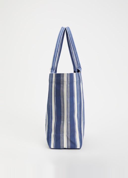 Isabel Marant Yenky small shopper met streepprint en logo - detail 3 indigo
