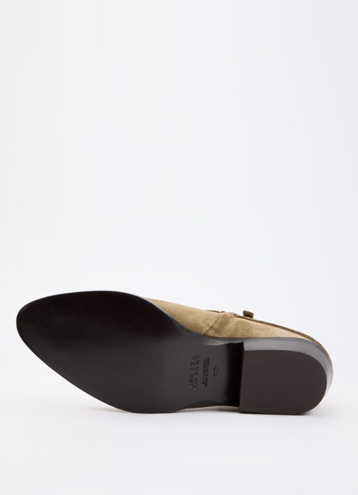 Isabel Marant Zalya enkellaarsje van kalfssuède met gespdetail  - detail 5 camel