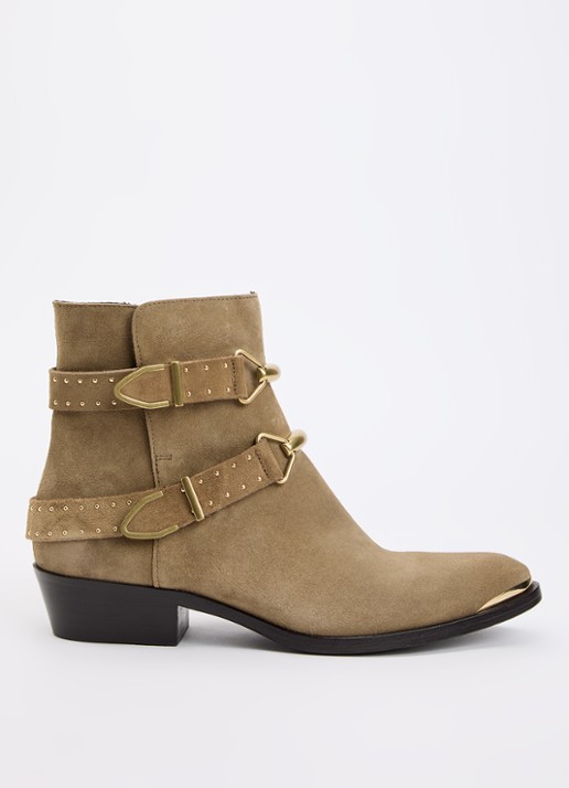 Isabel Marant Zalya enkellaarsje van kalfssuède met gespdetail