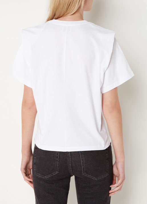 Isabel Marant Zelitos T-shirt met schouder detail - achterkant 3 wit