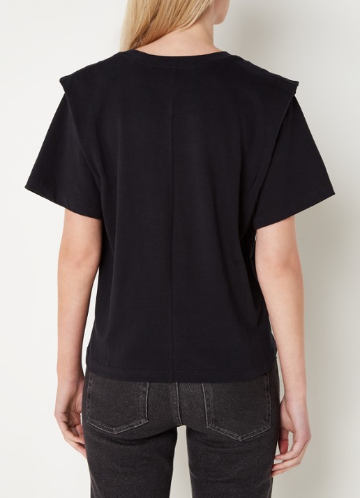 Isabel Marant Zelitos T-shirt met schouder detail - achterkant zwart