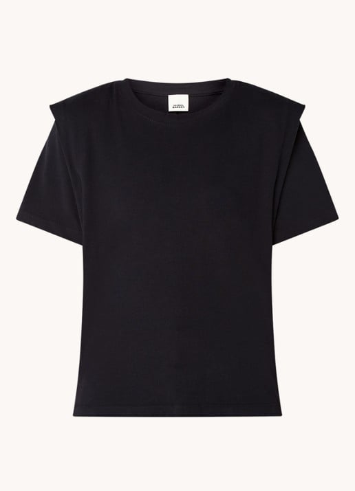 Isabel Marant Zelitos T-shirt met schouder detail - voorkant 2 zwart
