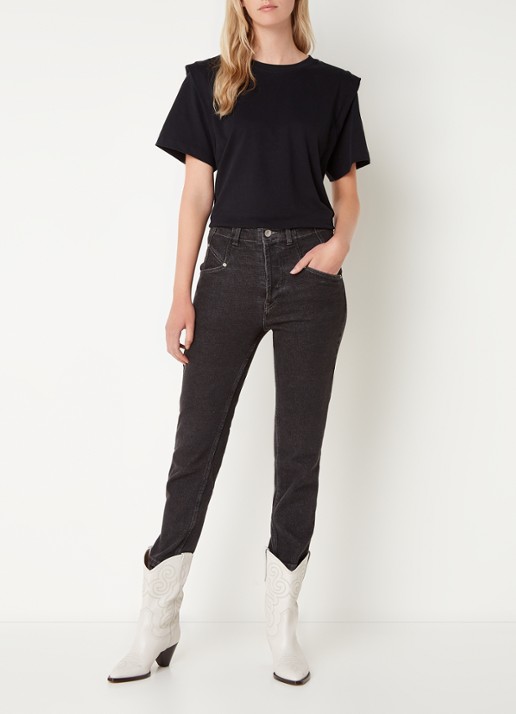 Isabel Marant Zelitos T-shirt met schouder detail - voorkant 3 zwart