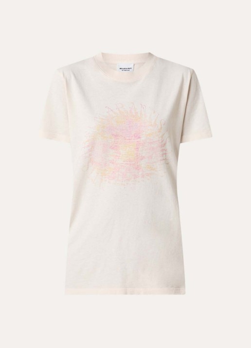 Isabel Marant Zoeline T-shirt met logoprint - voorkant 4 gebroken wit