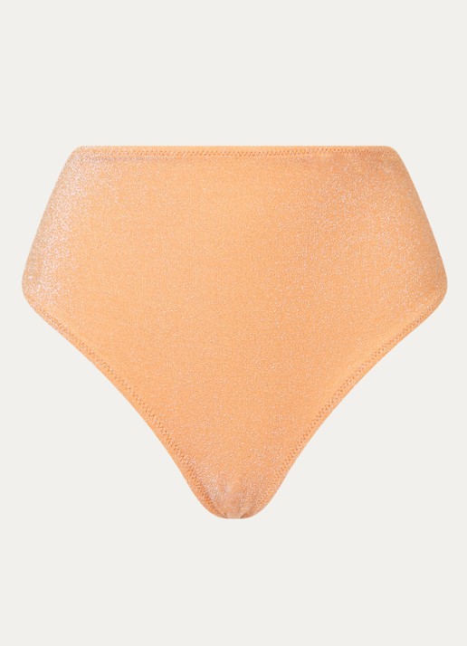It's Now Cool High waisted bikinislip met lurex - voorkant 3 lichtoranje