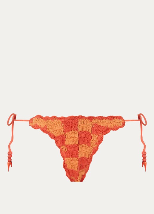 It's Now Cool Tanga bikinislip van crochet - voorkant 2 oranjerood