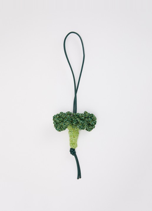 J.W. Anderson Broccoli tasbedel van crochet met details van leer