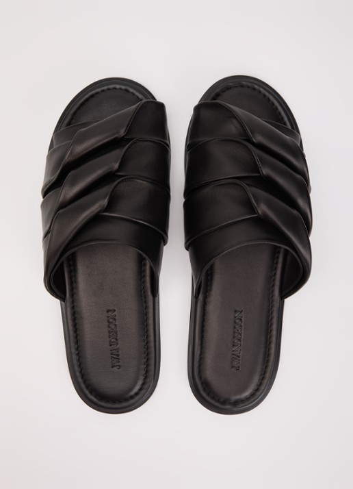 J.W. Anderson Coil slipper van leer - detail 4 zwart