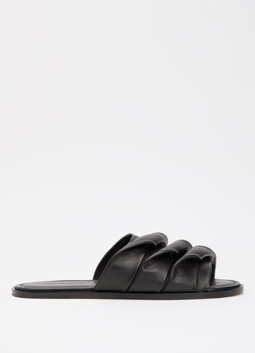 J.W. Anderson Coil slipper van leer - voorkant zwart
