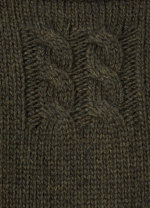 J.W. Anderson Fijngebreide trui van wol met opstaande kraag - detail 2 legergroen