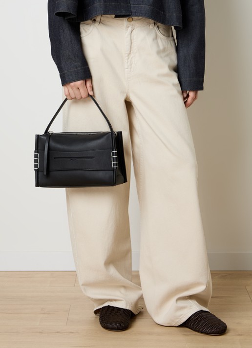 J.W. Anderson Loafer handtas van kalfsleer met afneembare schouderriem - voorkant 3 zwart