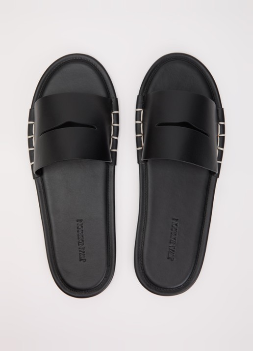 J.W. Anderson Loafer slipper van kalfsleer - detail 2 zwart