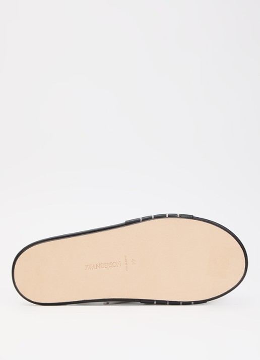 J.W. Anderson Loafer slipper van kalfsleer - detail 3 zwart