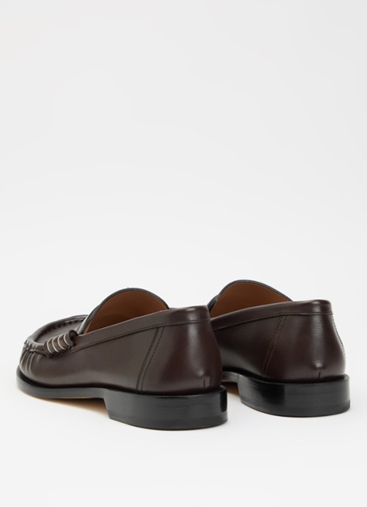 J.W. Anderson Loafer van kalfsleer - achterkant 6 chocoladebruin