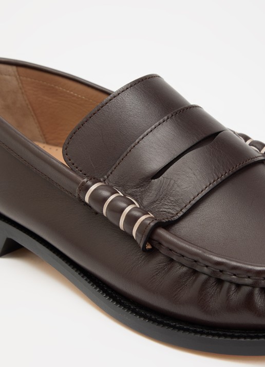 J.W. Anderson Loafer van kalfsleer - detail 5 chocoladebruin