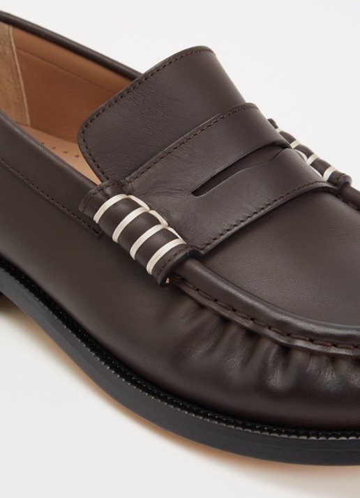 J.W. Anderson Loafer van kalfsleer - detail 4 chocoladebruin