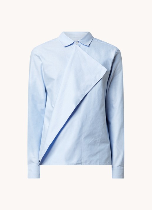 J.W. Anderson Regular fit overhemd met asymmetrische zoom - voorkant lichtblauw