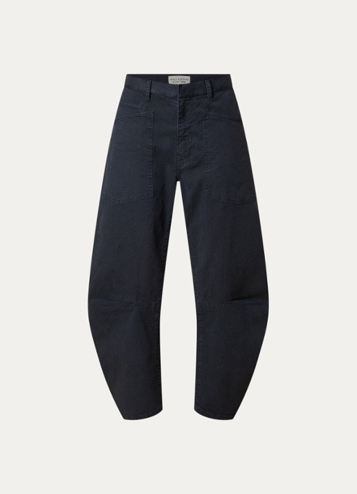 J.W. Anderson Shon high waist balloon fit broek met steekzakken - voorkant 4 donkerblauw