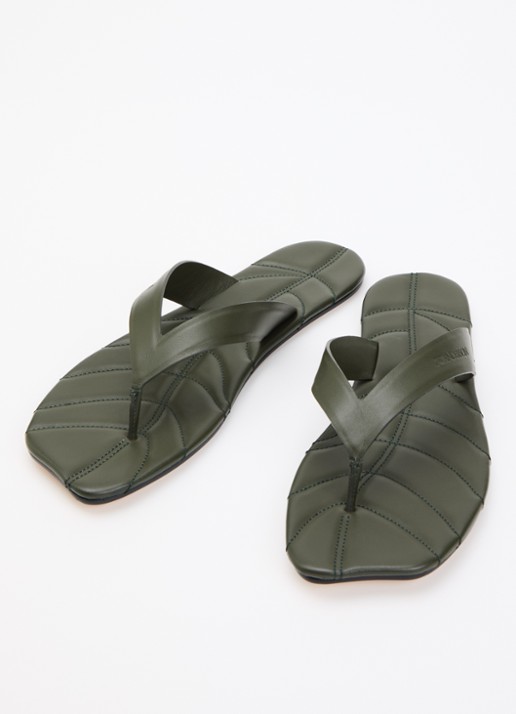 J.W. Anderson Slipper van kalfsleer - detail 2 bronsgroen