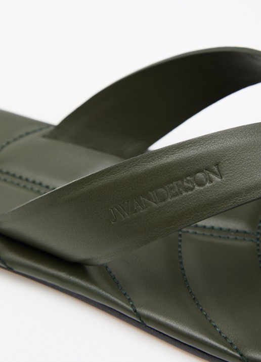 J.W. Anderson Slipper van kalfsleer - detail 5 bronsgroen