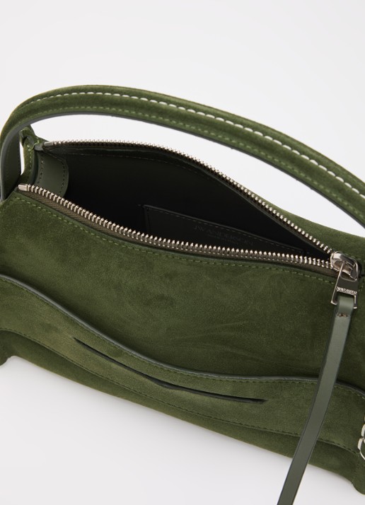 J.W. Anderson Small Loafer handtas van kalfssuède met afneembare schouderriem - detail 2 groen