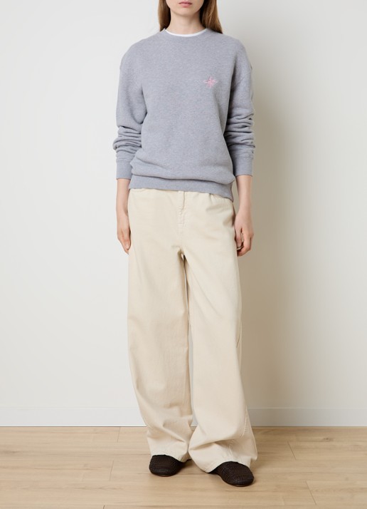 J.W. Anderson Sweater met logoborduring - voorkant 4 grijsmele