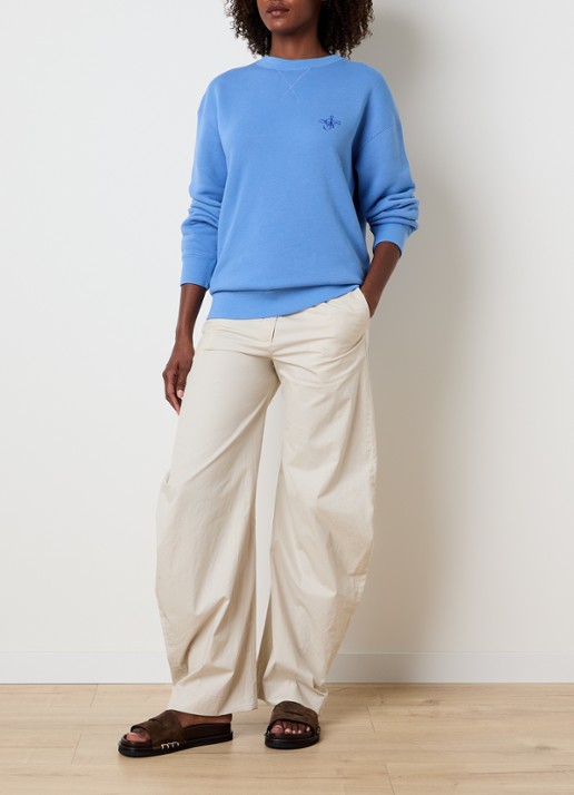 J.W. Anderson Sweater met logoborduring - voorkant 4 blauwgrijs