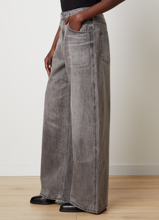 J.W. Anderson Terese high waist wide leg jeans met gekleurde wassing - detail 3 lichtgrijs