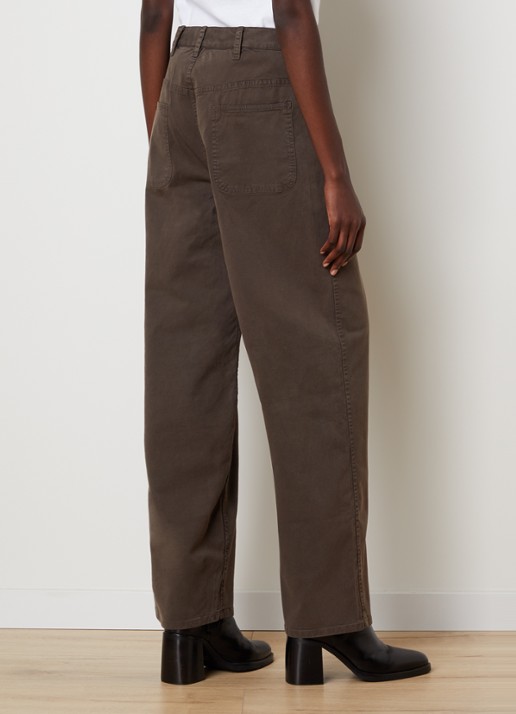 J.W. Anderson Whitney high waist straight fit broek met steekzakken - achterkant 6 lichtbruin
