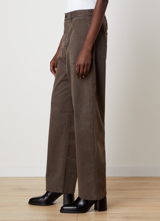 J.W. Anderson Whitney high waist straight fit broek met steekzakken - detail 2 lichtbruin