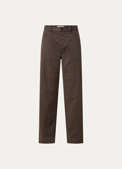J.W. Anderson Whitney high waist straight fit broek met steekzakken - voorkant 4 lichtbruin