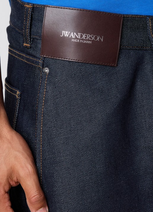 J.W. Anderson Wide leg jeans met donkere wassing - detail 5 indigo