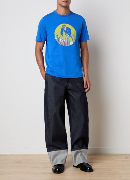 J.W. Anderson Wide leg jeans met donkere wassing - voorkant 2 indigo