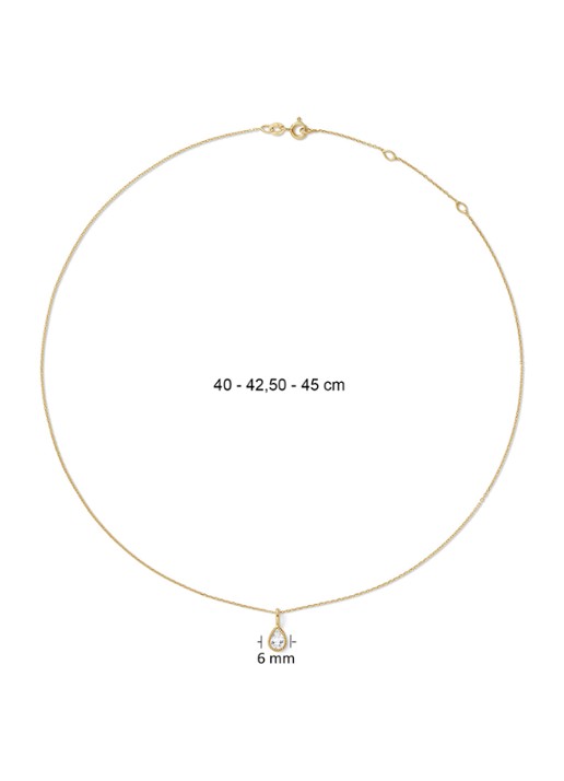Jackie 14K Gold Amstel ketting van 14 karaat geelgoud - detail 2 wit