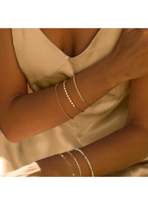 Jackie 14K Gold Bo-Kaap armband van 14 karaat geelgoud - voorkant 2 goud