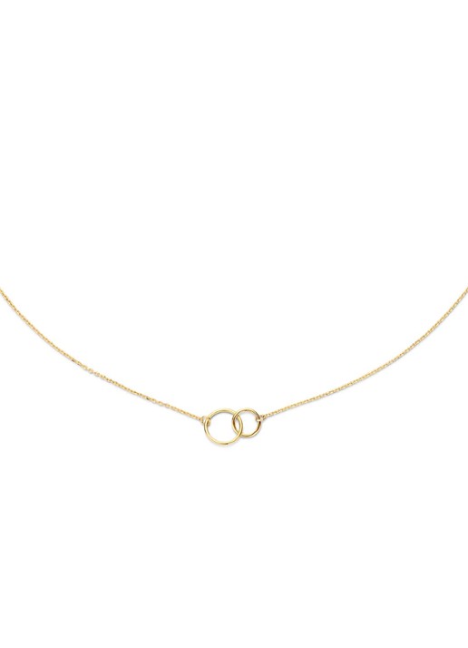 Jackie 14K Gold Cirkels ketting van 14 karaat geelgoud - detail geelgoud