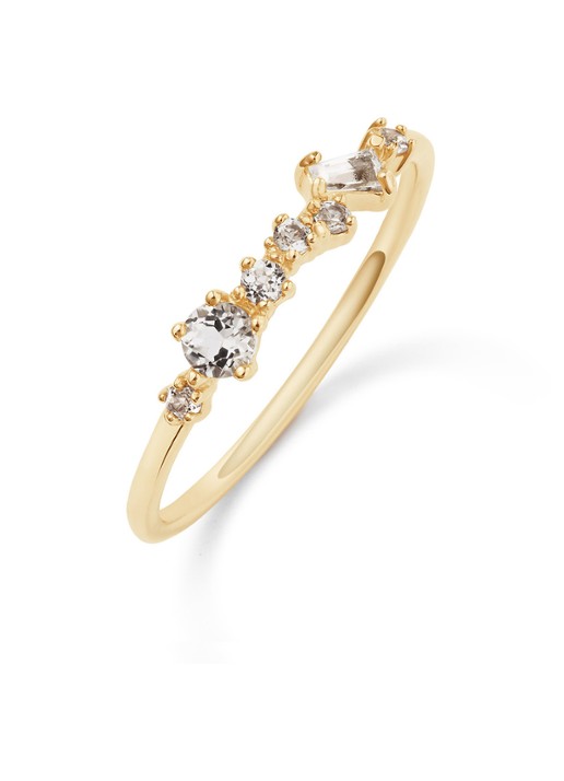 Jackie 14K Gold Clifton ring van 14 karaat geelgoud - voorkant 3 goud