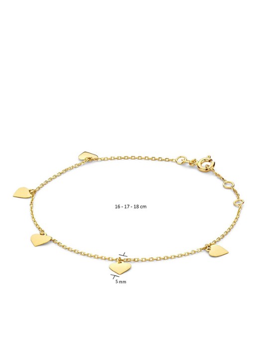 Jackie 14K Gold Corazón armband van 14 karaat geelgoud - detail 2 geelgoud