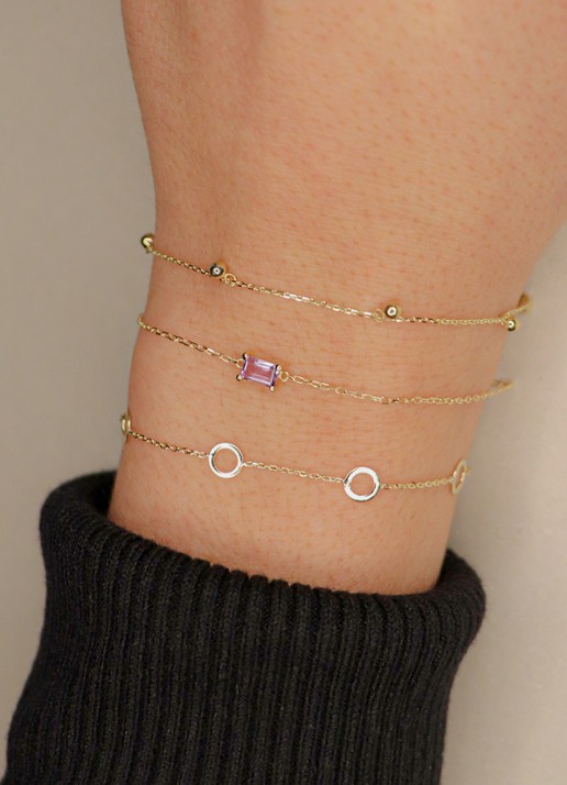 Jackie 14K Gold Dotted armband van 14 karaat geelgoud - detail 4 geelgoud