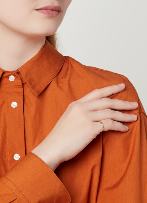 Jackie 14K Gold Dubbel ring van 14 karaat geelgoud - voorkant geelgoud
