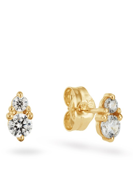 Jackie 14K Gold Giraffe oorknopjes van 14 karaat geelgoud