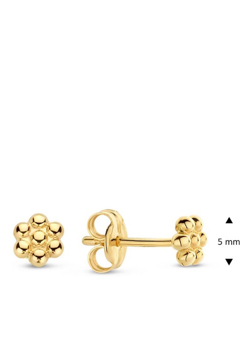 Jackie 14K Gold Margarita oorknopjes van 14 karaat geelgoud - detail 3 geelgoud