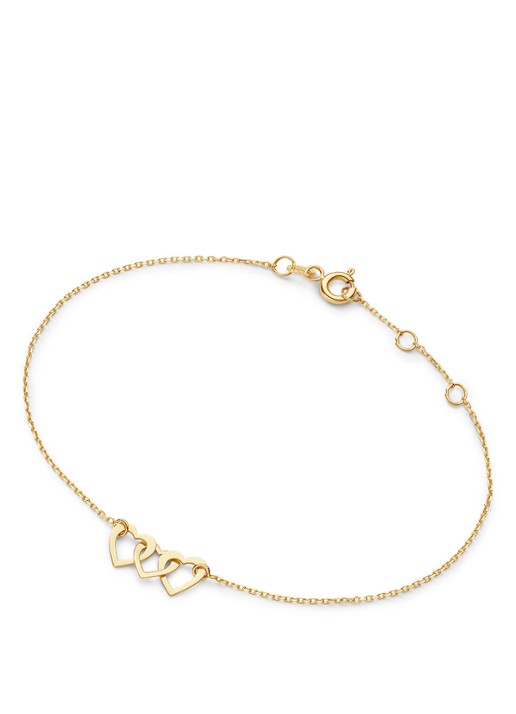 Jackie 14K Gold Moving Love armband van 14 karaat geelgoud