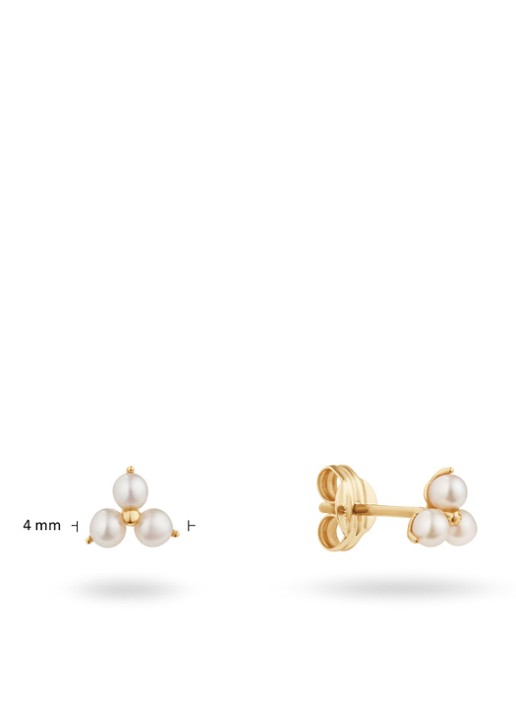 Jackie 14K Gold Robben Island oorstekers van 14 karaat geelgoud - detail 3 parelmoer