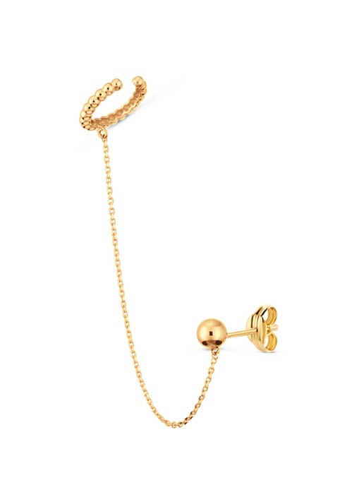 Jackie 14K Gold Single ear cuff van 14 karaat geelgoud