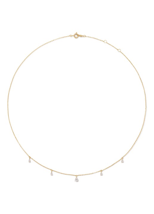 Jackie 14K Gold Twelve Apostels ketting van 14 karaat geelgoud - detail wit